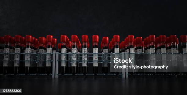 Test Tubes Corona Virus Stock Photo - Download Image Now - Blood Test, Medical Test, Ampoule