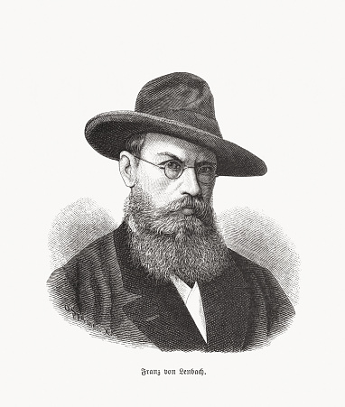 フランツ・フォン・レンバッハ(1836-1904)、木彫、1893年に出版 - イラスト素材...