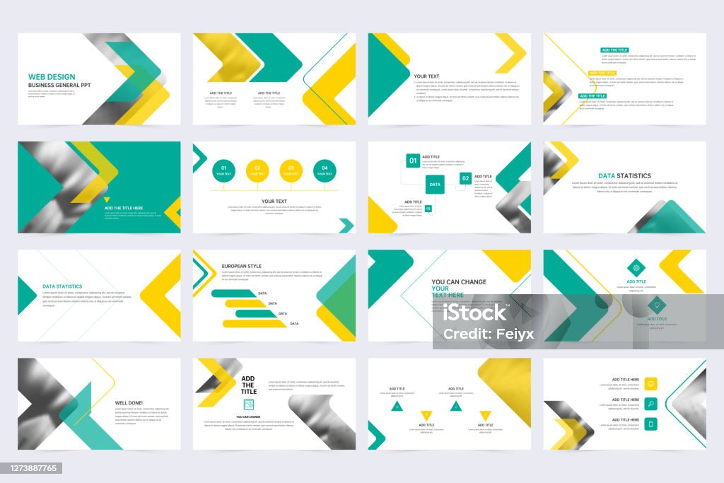 Minimal slide presentation template - Royalty-free Plano - Documento arte vetorial