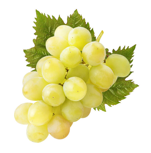 istock Grapes with leaves isolated on white background 1273888859