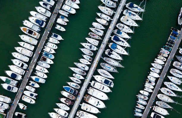 istock Aerial View of Dock From Drone 1273888947
