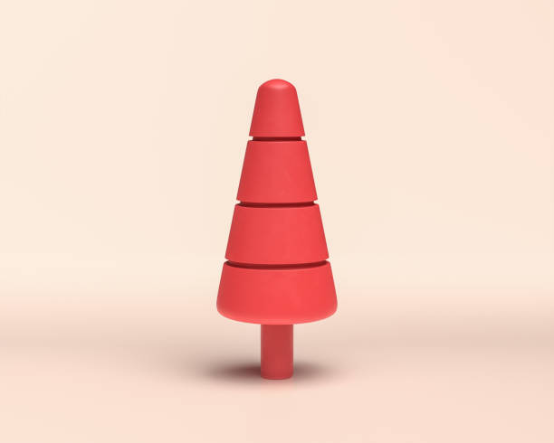 istock Single Carrot Tree, monochrome flat red color 3D Icon on light background, 3d Rendering 1273894645