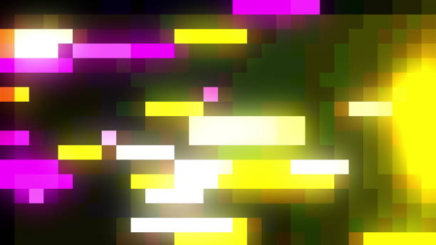 istock Stream of glowing colorful bloks, 3d rendering. Computer generated pixel background 1273900500