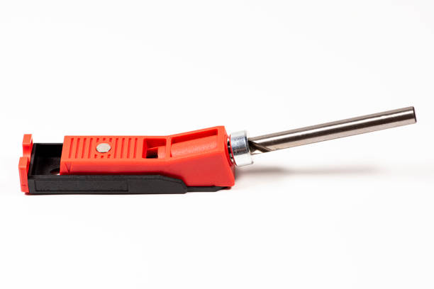 istock set Red Pocket hole jig, dowel jig isolated image on white background 1273900651