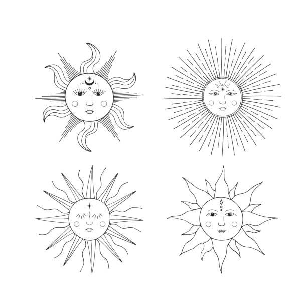 Cartoon Of Tribal Sun Tattoo Designs Illustrations, Royalty-Free Vector  Graphics & Clip Art - iStock