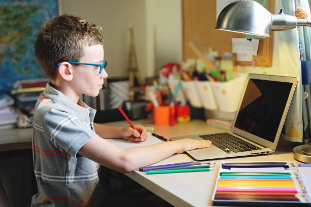 istock Home schooling distance learning child online education 1273913238