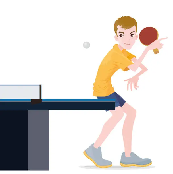 Vector illustration of Table Tennis Player