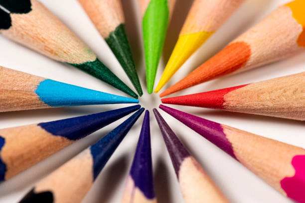 istock Colour pencils isolated on white background. Macro 1273913346