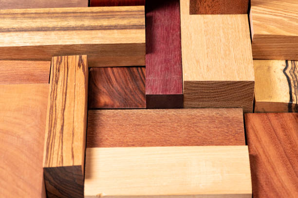 istock Bars blocks scales of valuable exotic tree wood 1273913421