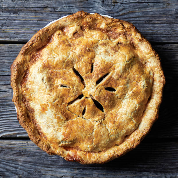istock Classic american autumn dessert: apple pie with cinnamon and demerara sugar 1273916603
