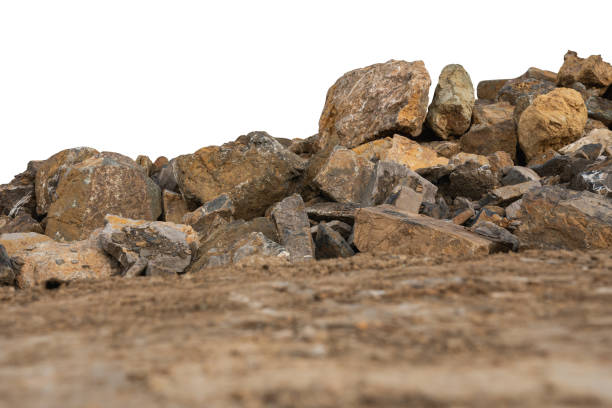 istock stone pile and ground isolated on white background with clipping path 1273917287