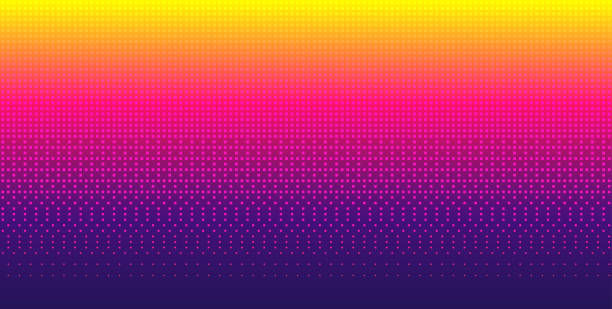 ilustrações de stock, clip art, desenhos animados e ícones de sky pixel background gradient. seamless pattern. retro 8-bit game wallpaper. bright vector backdrop - gaming background