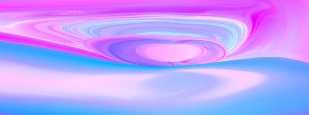 Fluid abstract curves background illustration. Vibrant liquid marble colorful abstraction. 3D illustration, 3D rendering.