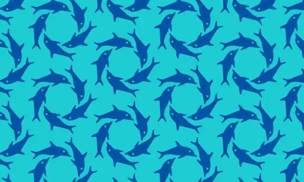 Vector illustration of Dolphin pattern