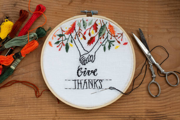 istock Embroidery hoop with a Thanksgiving illustration 1273922271