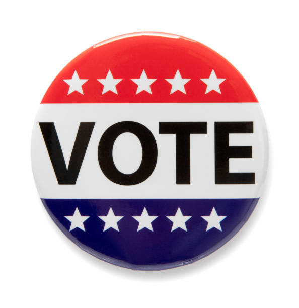 istock Round Vote Pin Isolated on White 1273929538