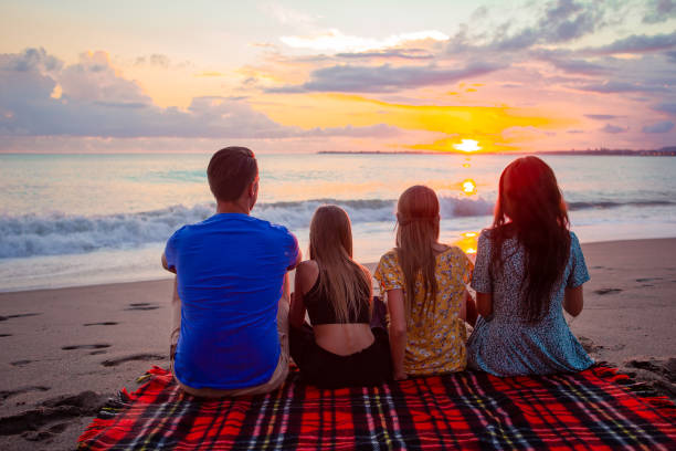 istock Young family on vacation at the evening 1273930089