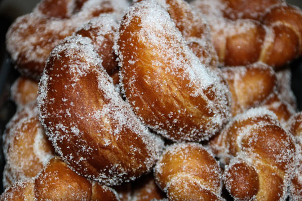 istock Freshly Baked Sugar Donuts Closeup View Selective Focus 1273930744