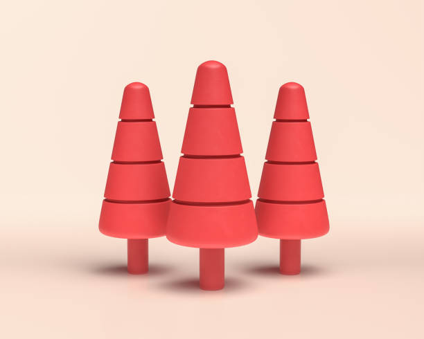istock Carrot Trees, monochrome red color 3d Icon tree on white background, solid flat colors,3d Rendering 1273936213