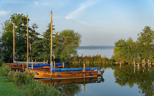 Busy ferry at Lake Balaton in Hungary on 25 May 2022.