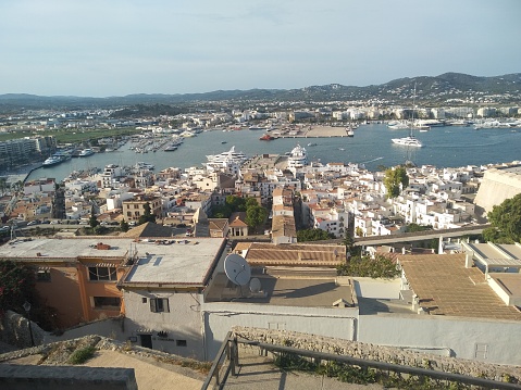 Beautiful image of the harbor of Ibiza