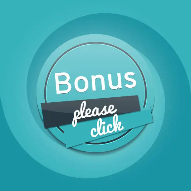 Vector illustration of Please click for a bonus. Bonus banner. Stock vector illustration.