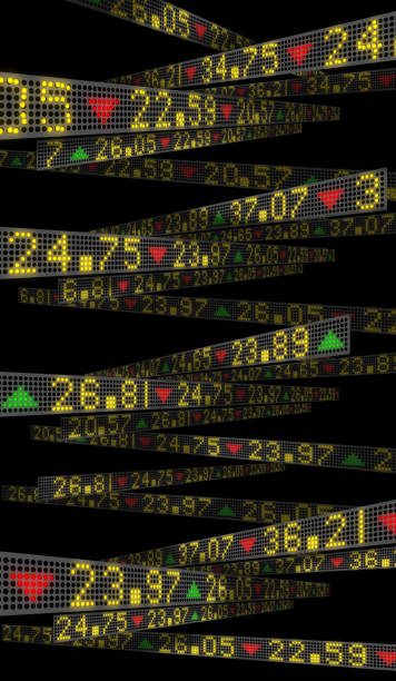 tableros de ticker del mercado de valores - stock exchange stock market stock certificate wall street fotografías e imágenes de stock