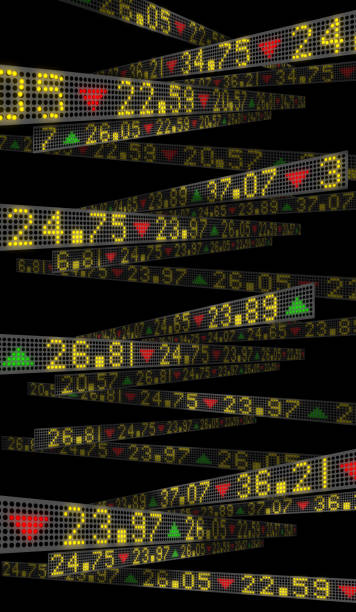 Stock Market Ticker Boards stock photo