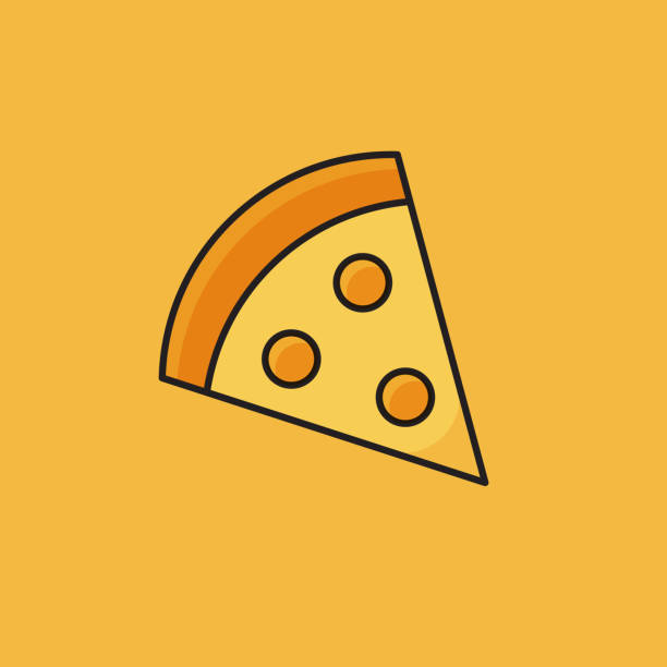 Flat Line Design Style Pizza Icon, Outline Symbol Vector Illustration Flat Line Design Style Pizza Icon, Outline Symbol Vector Illustration sable stock illustrations
