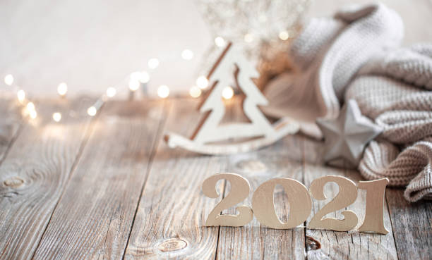 istock New year 2021 holiday background with new year decor 1273973032