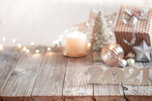 istock New year 2021 holiday background with new year decor 1273973045