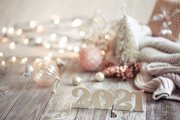 istock New year 2021 holiday background with new year decor 1273973072
