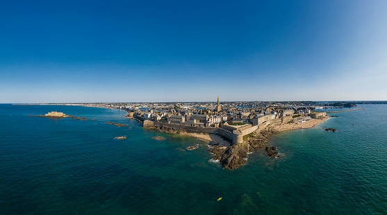 Aerial view of Saint Malo in Brittany France