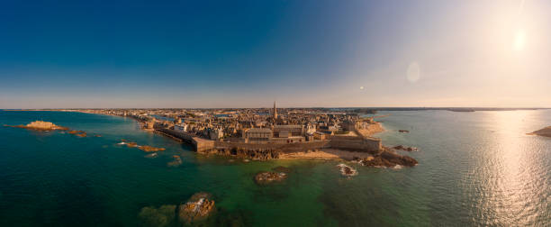 Aerial view of Saint Malo in Brittany France