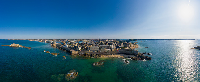 Aerial view of Saint Malo in Brittany France