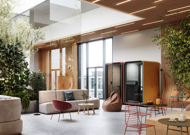 istock 3d rendering of a modern and luxurious office interior 1273977705