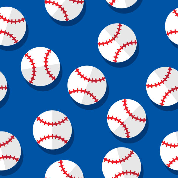 ilustrações, clipart, desenhos animados e ícones de padrão de beisebol plano - pattern cube repetition backgrounds
