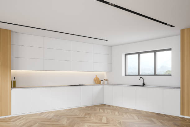 istock White and wooden kitchen corner with cupboards 1274133952