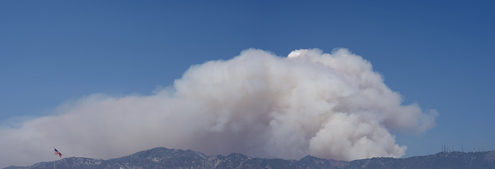 Image of the explosive Bobcat Fire on the San Gabriel Mountains on September 21, 2020. Photo taken from Pasadena California.