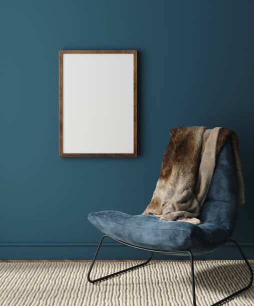 istock Mockup poster frame in modern dark green home interior 1274163123
