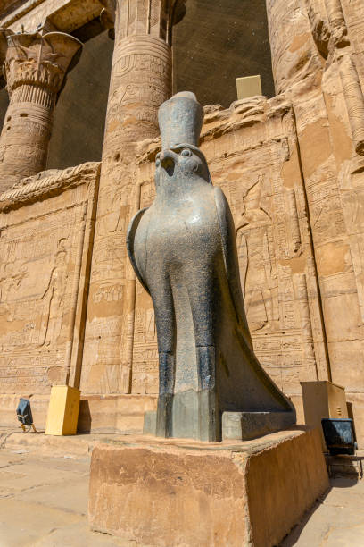 istock Ancient horus statue and reliefs of Edfu temple in Edfu. Egypt 1274189456