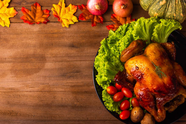 istock Thanksgiving baked turkey or chicken and vegetables 1274222611