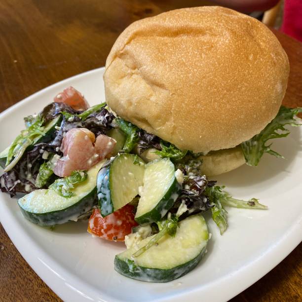 istock Lamb Burger and Greek salad 1274240016