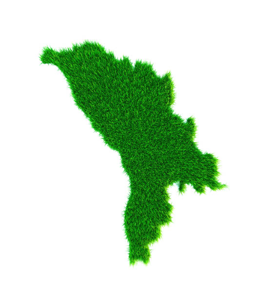 istock Grass map of Moldova, white background 1274269532