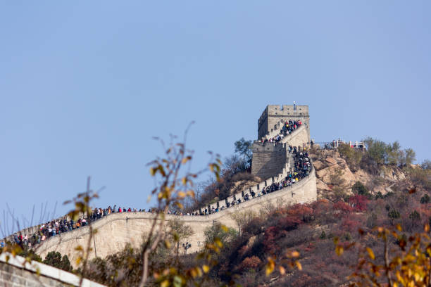 A spasso sul grande muro cinese - foto stock