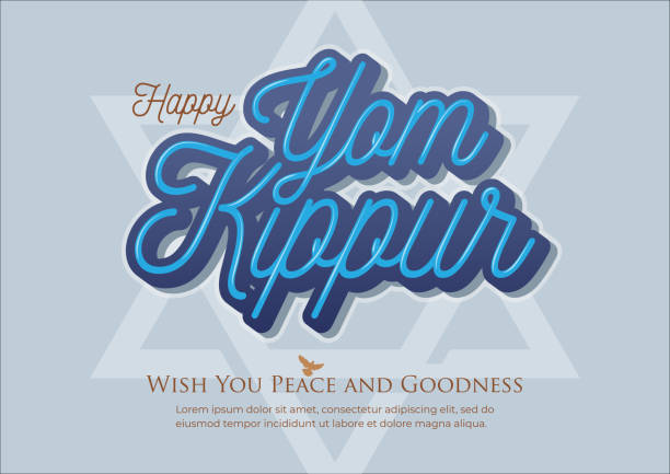 Yom Kippur vector illustration An illustration of happy yom kippur greeting card or background. Yom Kippur means Day of Atonement yom kippur stock illustrations