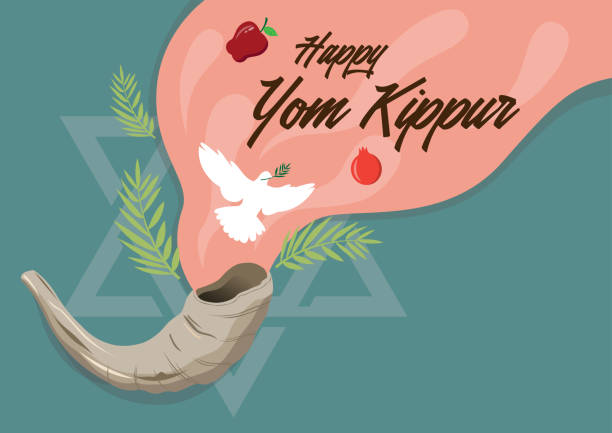 ilustraciones, imágenes clip art, dibujos animados e iconos de stock de concepto de celebración de yom kippur - yom kippur