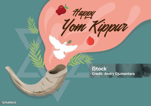 Yom Kippur Celebration Concept Stock Illustration - Download Image Now - Yom Kippur, Shofar, Happiness