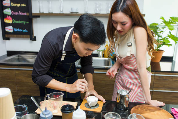 istock Young people were practicing coffee in vocational training schools. 1274413902