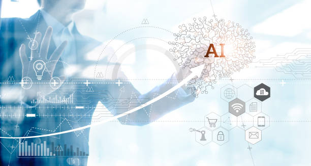 istock Businessman draw a network of brain Artificial Intelligence (AI) and chart of business on big data technology on virtual interface, Innovative and futuristic marketing, Internet of Things and  Industry 4.0. 1274433332